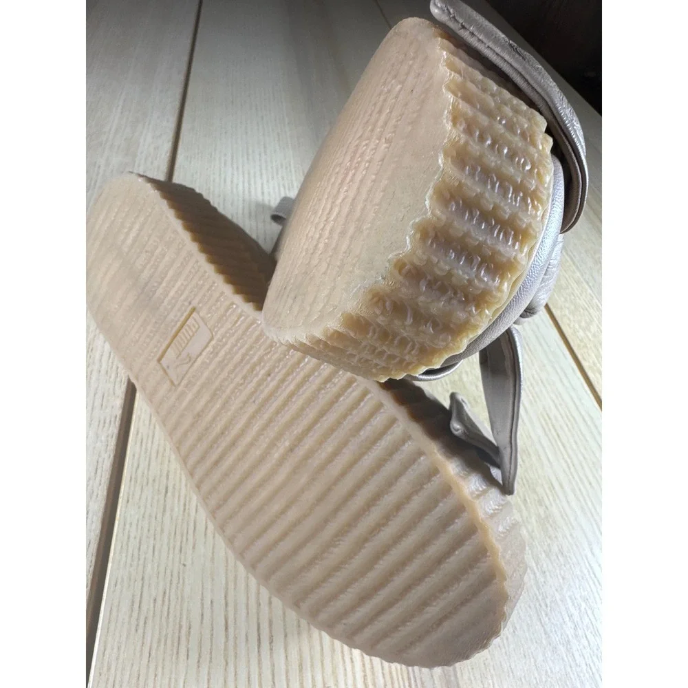 Fenty Puma by Rihanna Creeper Bow Sandal Beige‎ Leather Lace Up Platform